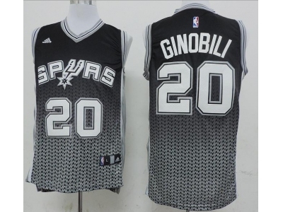 nba san antonio spurs #20 ginobili black grey[drift fashion]